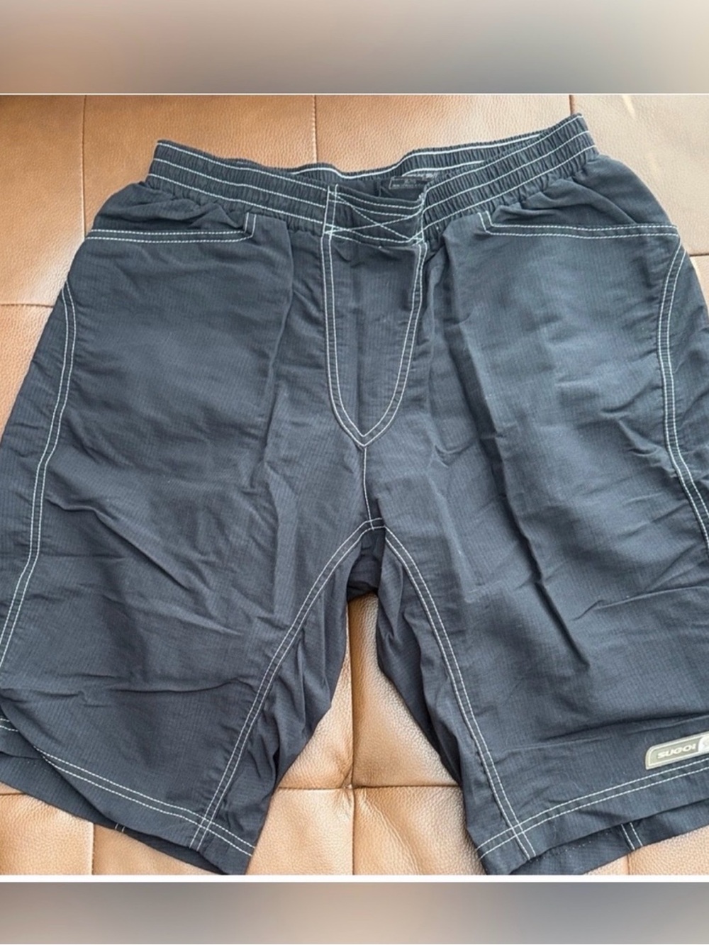 SUGOI Black Athletic Shorts with Contrast Stitching XL